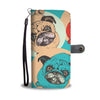 Super cute Pug design wallet phone case