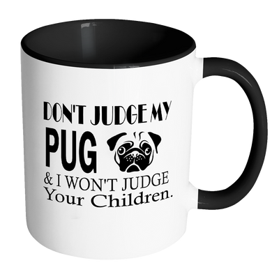 don't judge my pug mug black