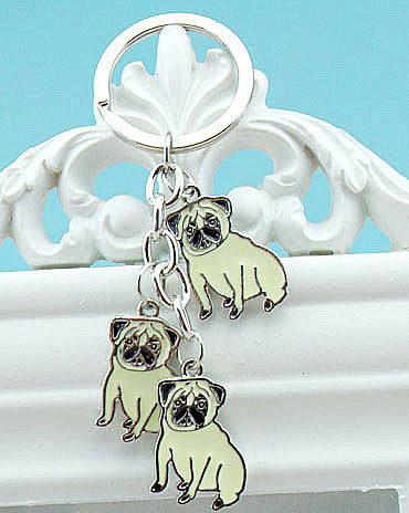 Cute pug key ring 2 variations