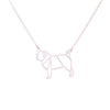 Fashion origami pug pendant compleet with neklace